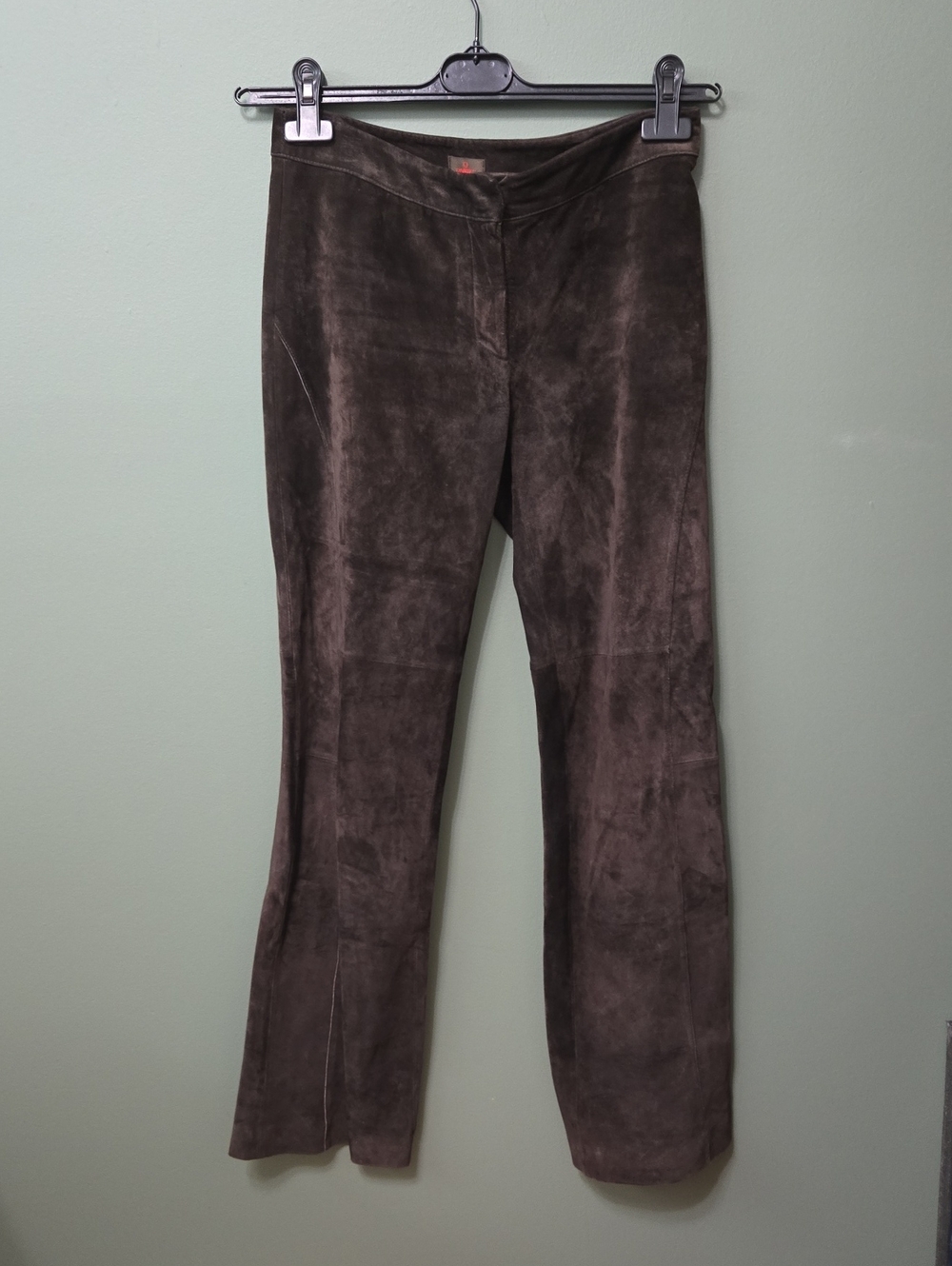 Danier Dark Brown Suede Wide Leg Jeans Sz 4